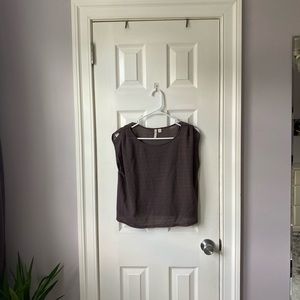 Frenchi Sheer Top Purplish Brown Size M